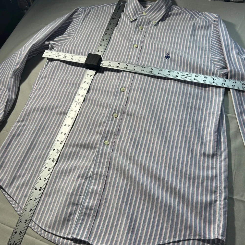 Brooks Brothers Button Down 346 Mens M Blue Pink‎ Stripe Supima Cotton Preppy